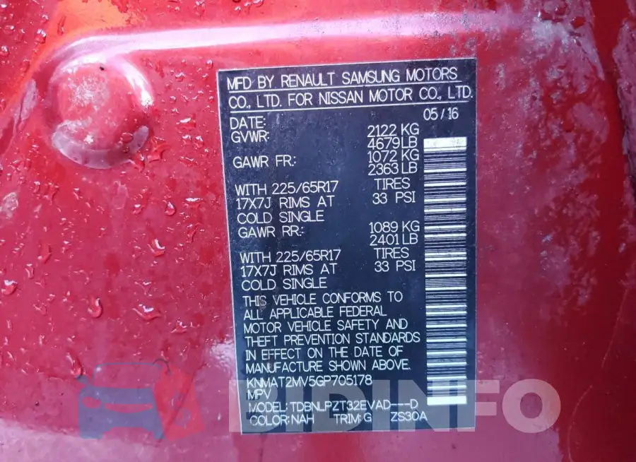 KNMAT2MV5GP705178 Photo# 12