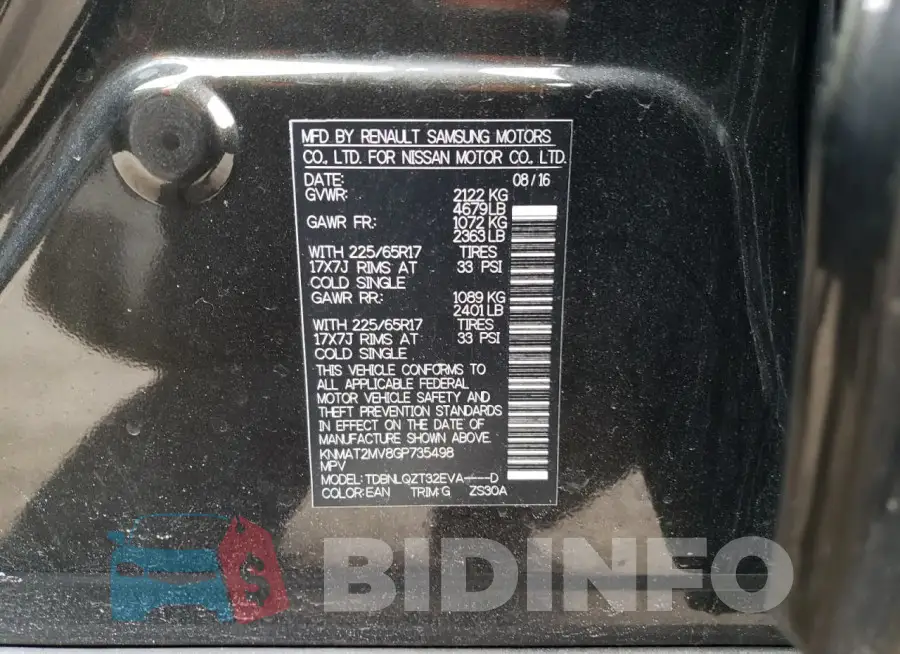 KNMAT2MV8GP735498 Photo# 12