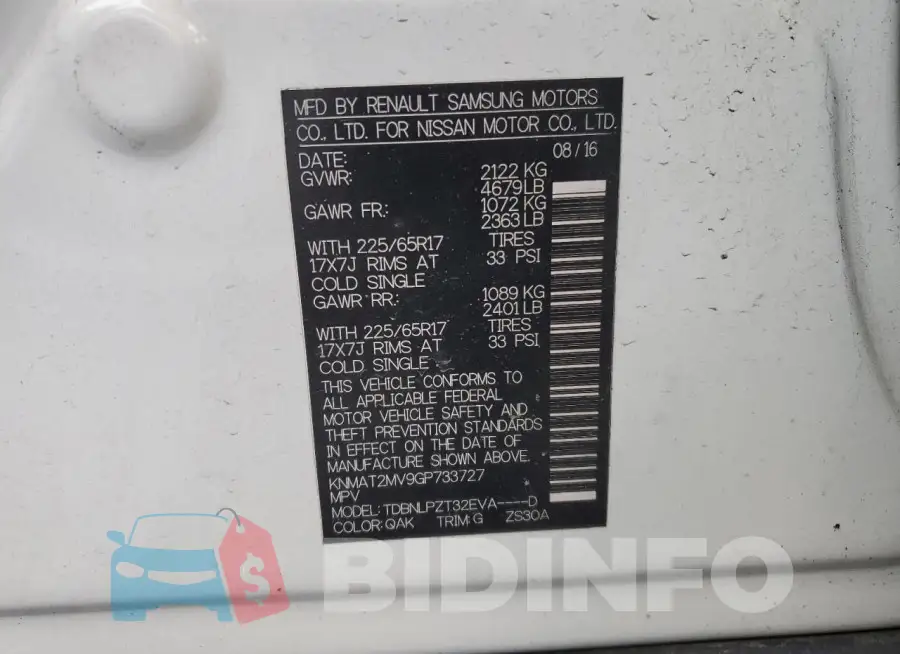 KNMAT2MV9GP733727 Photo# 12