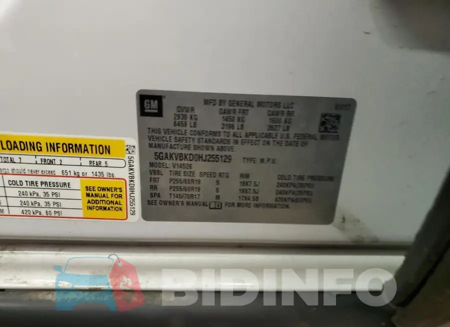 5GAKVBKD0HJ255129 Photo# 13