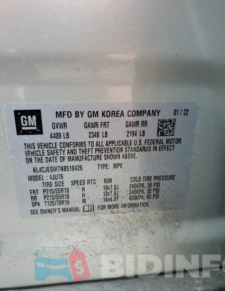 KL4CJESM7NB518426 Photo# 13