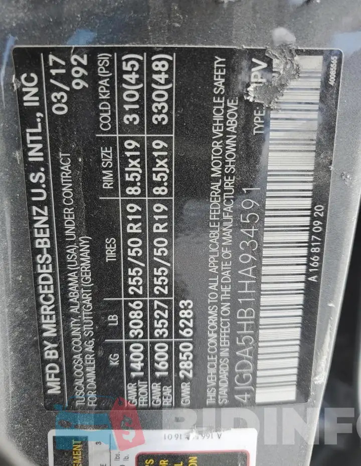 4JGDA5HB1HA934591 Photo# 13