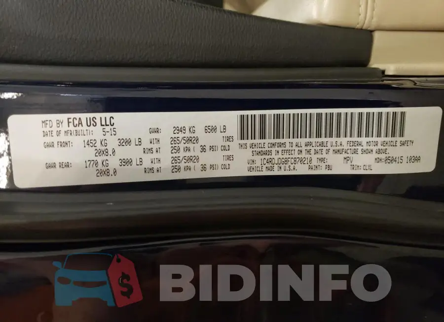 1C4RDJDG8FC870210 Photo# 13