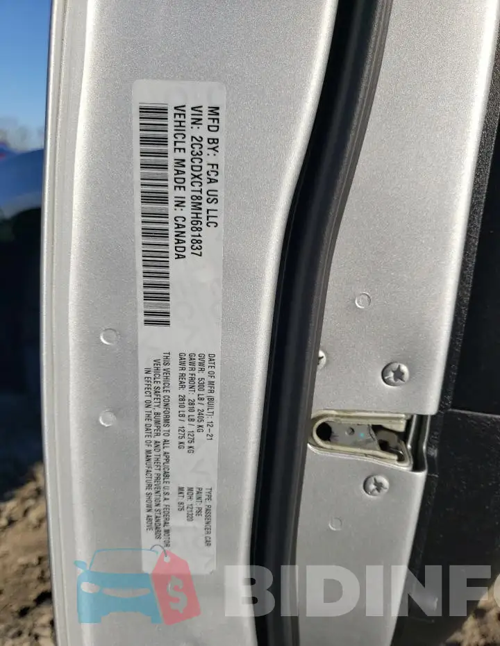 2C3CDXCT8MH681837 Photo# 12