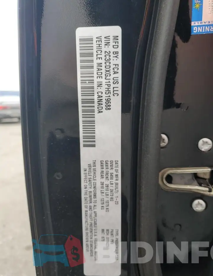 2C3CDXGJ1PH519688 Photo# 12