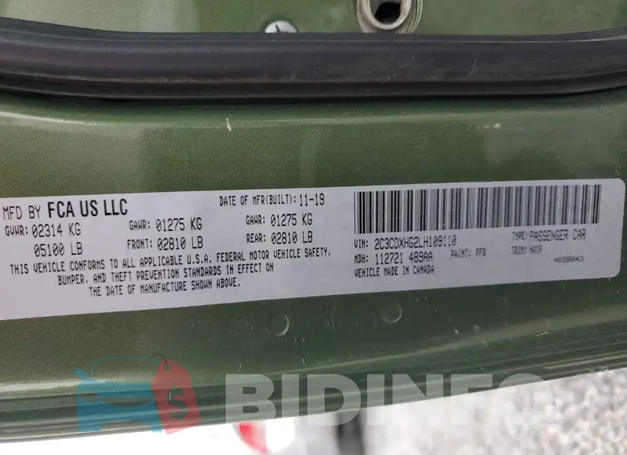 2C3CDXHG2LH109110 Photo# 13