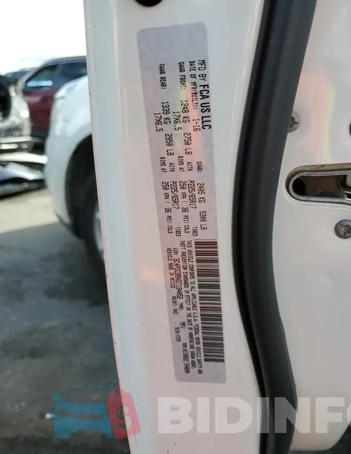 3C4PDCBBXGT194052 Photo# 12