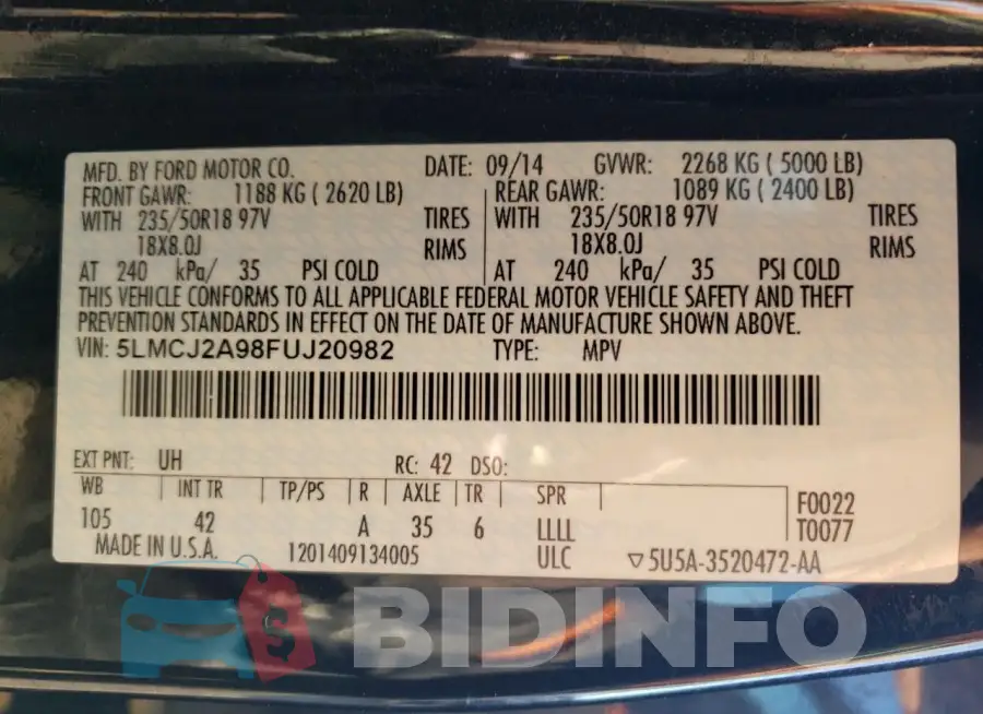 5LMCJ2A98FUJ20982 Photo# 13