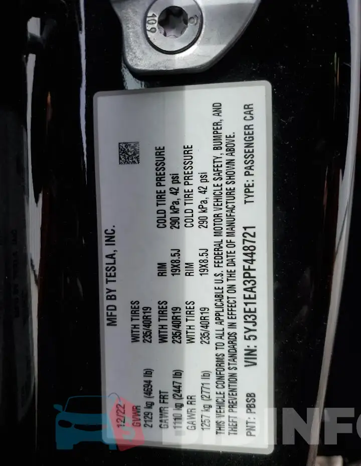 5YJ3E1EA3PF448721 Photo# 12