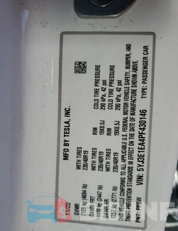 5YJ3E1EA4PF430146 Photo# 12