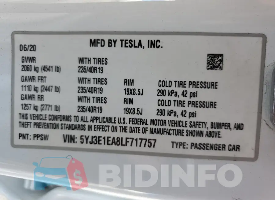 5YJ3E1EA8LF717757 Photo# 12