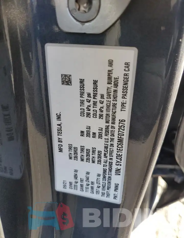 5YJ3E1EC6MF072576 Photo# 13