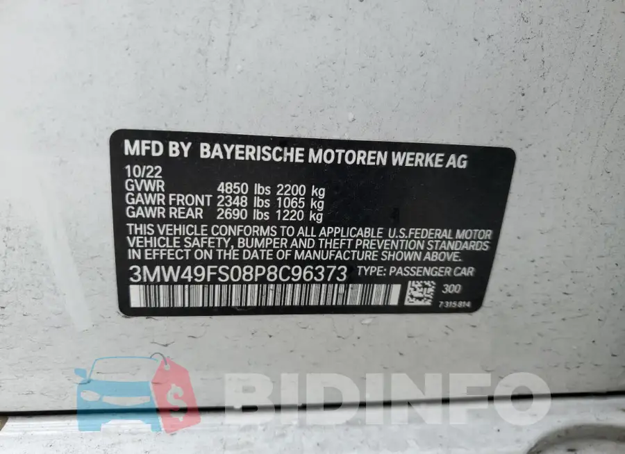 3MW49FS08P8C96373 Photo# 12