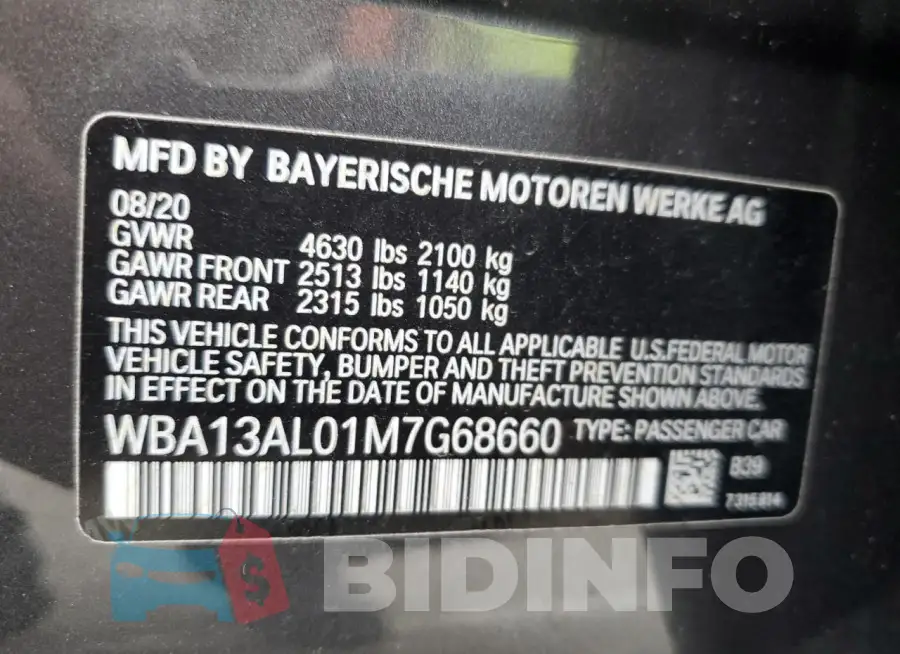 WBA13AL01M7G68660 Photo# 12