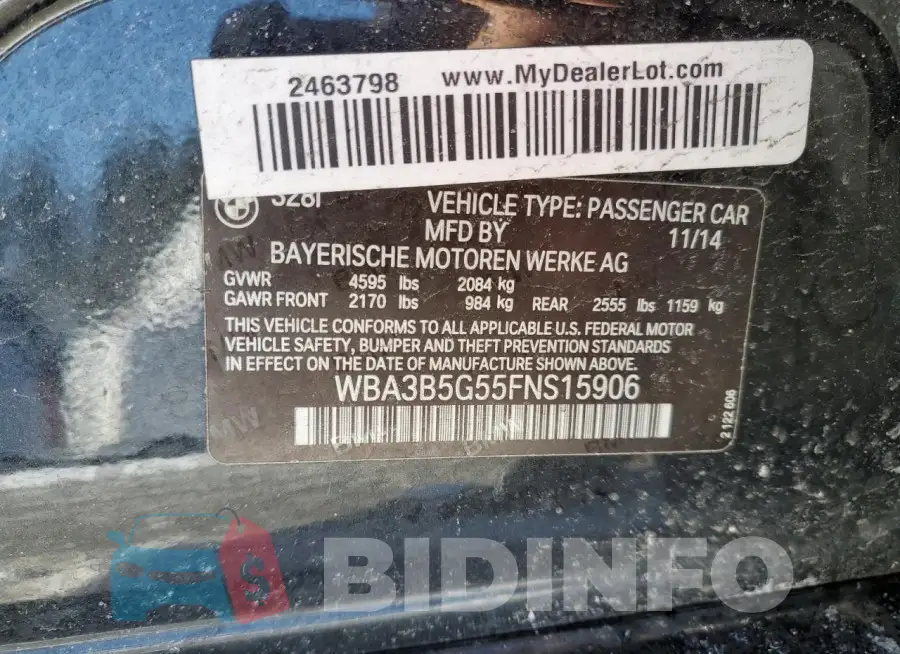 WBA3B5G55FNS15906 Photo# 13