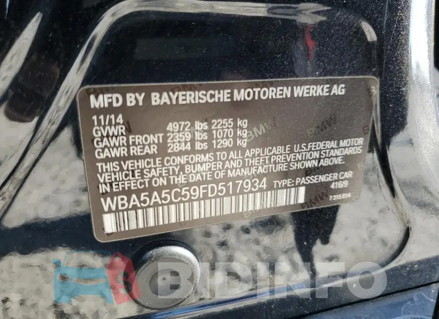WBA5A5C59FD517934 Photo# 13