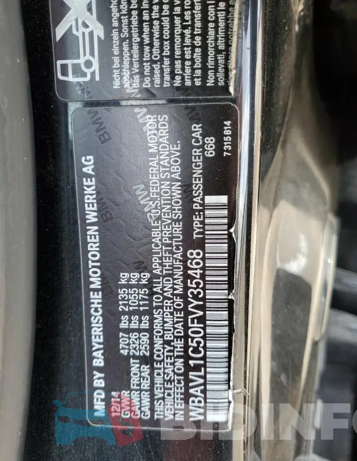 WBAVL1C50FVY35468 Photo# 12