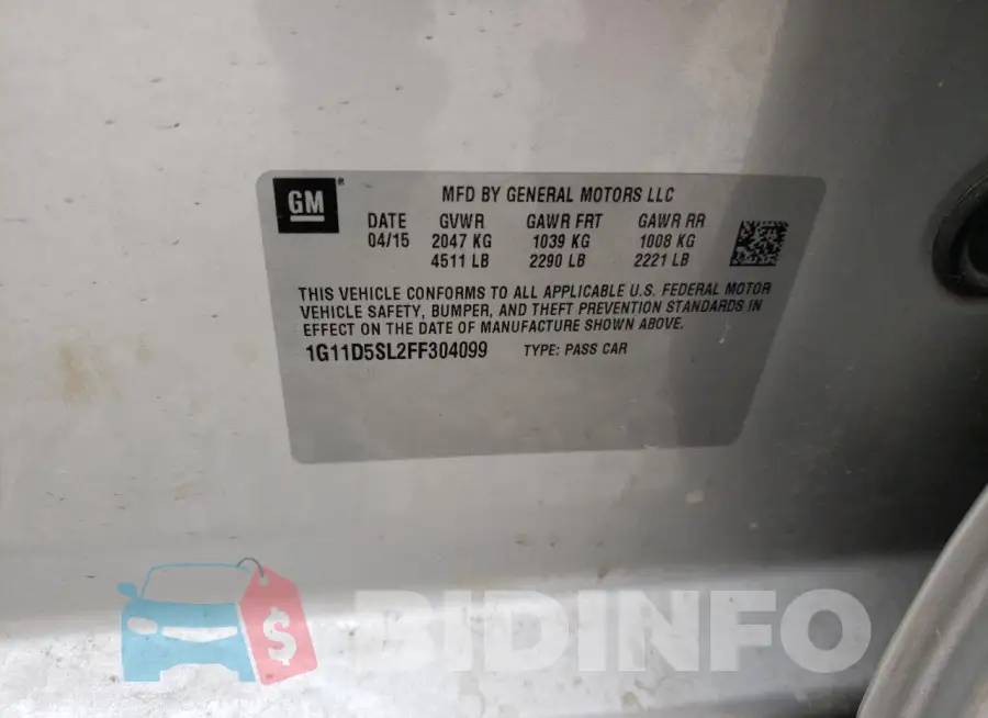 1G11D5SL2FF304099 Photo# 12