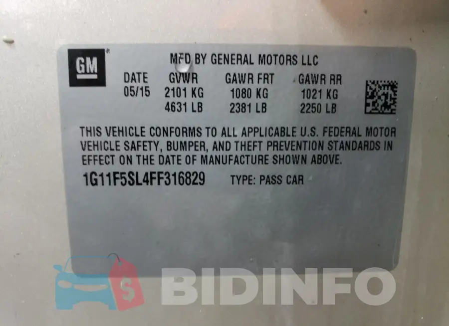 1G11F5SL4FF316829 Photo# 12