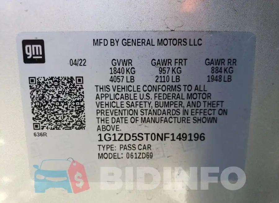 1G1ZD5ST0NF149196 Photo# 12