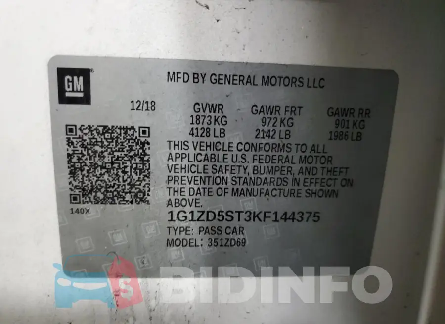 1G1ZD5ST3KF144375 Photo# 12