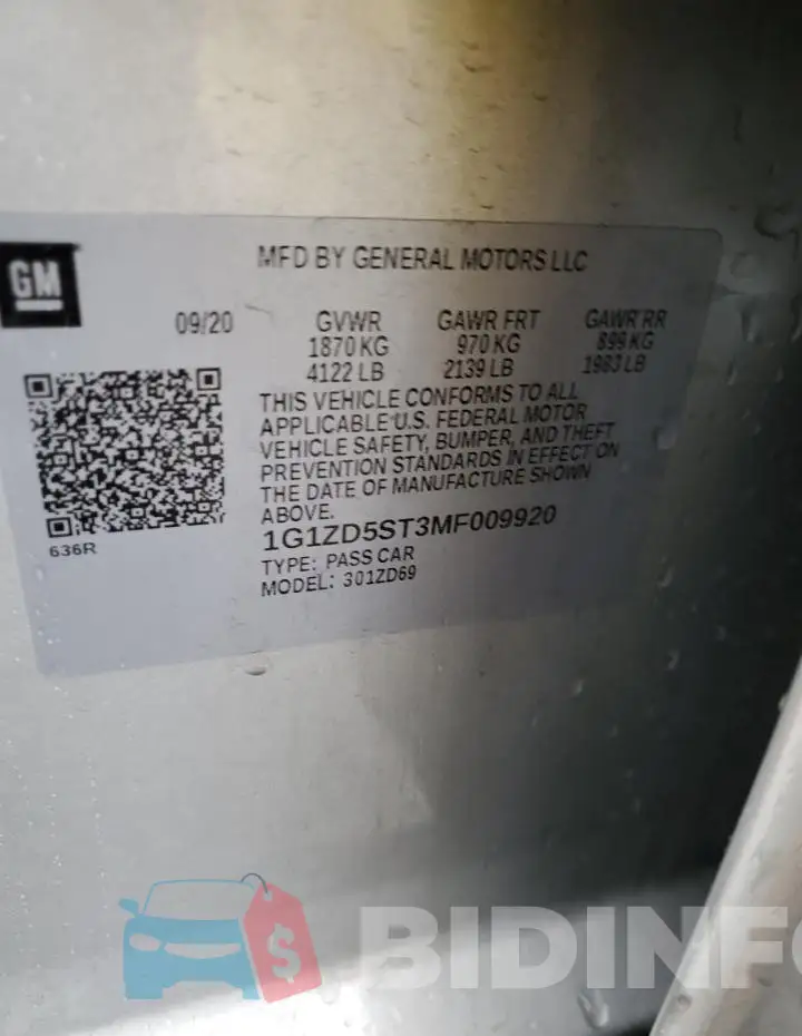 1G1ZD5ST3MF009920 Photo# 12