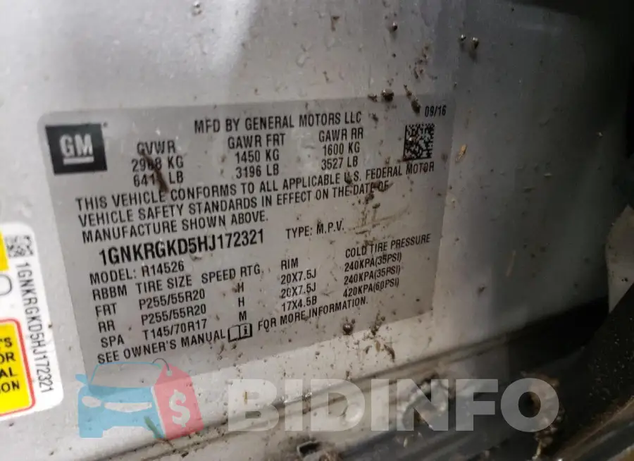 1GNKRGKD5HJ172321 Photo# 13