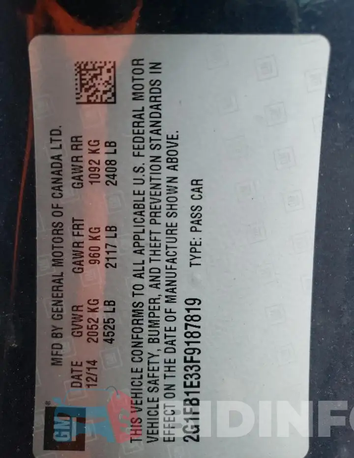 2G1FB1E33F9187819 Photo# 13