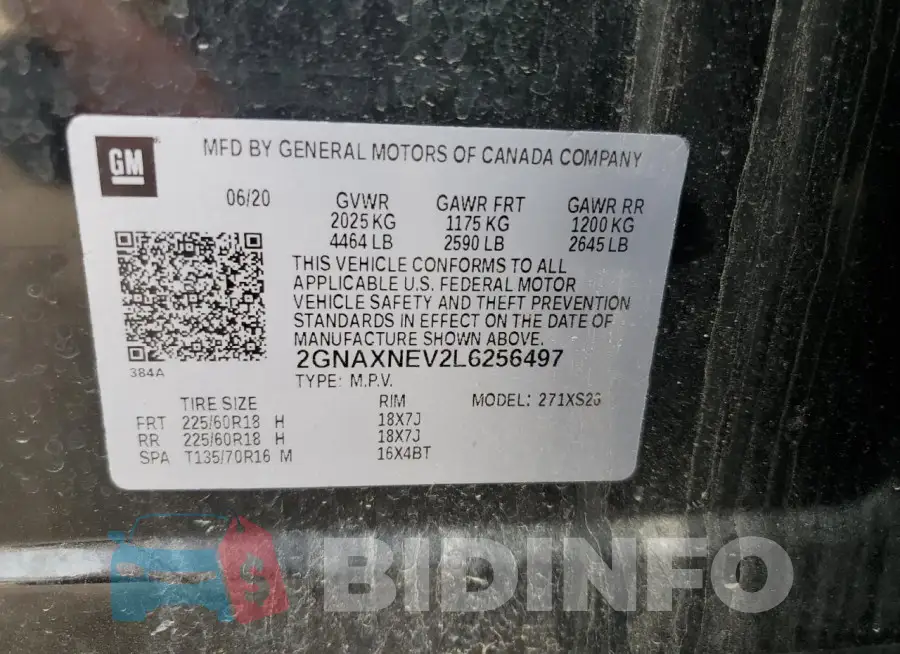 2GNAXNEV2L6256497 Photo# 12