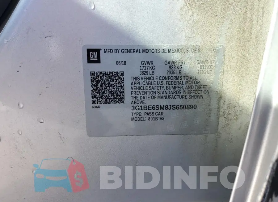 3G1BE6SM8JS650890 Photo# 12
