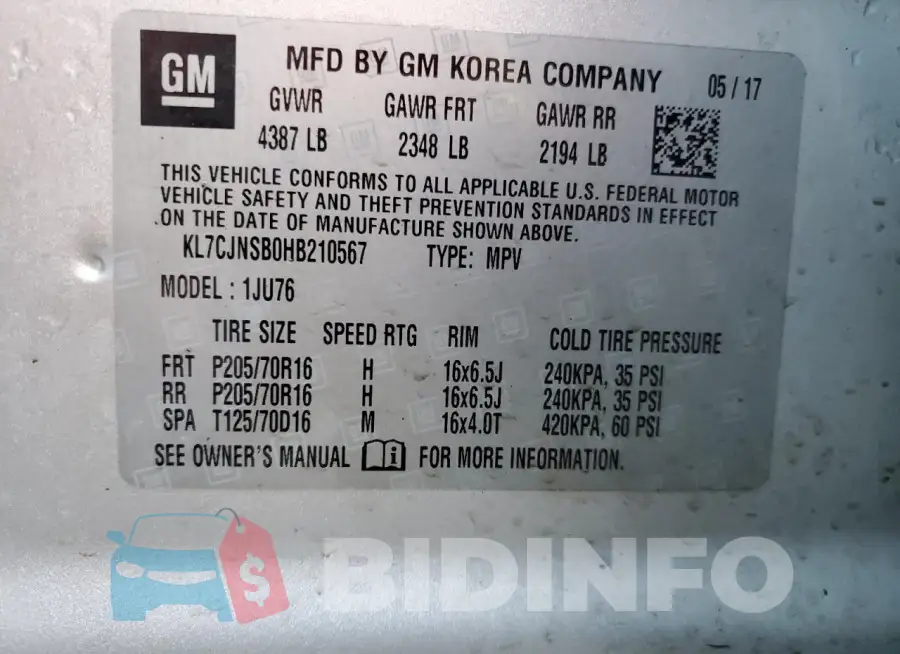KL7CJNSB0HB210567 Photo# 12