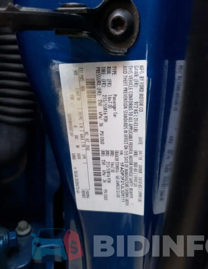 1FADP3F21JL329111 Photo# 13