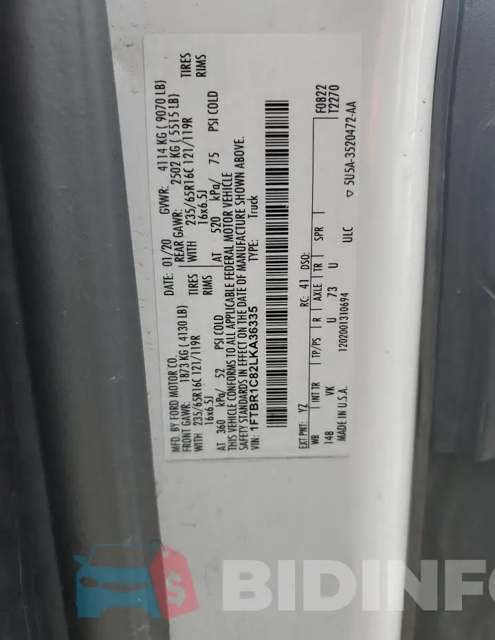 1FTBR1C82LKA36335 Photo# 12