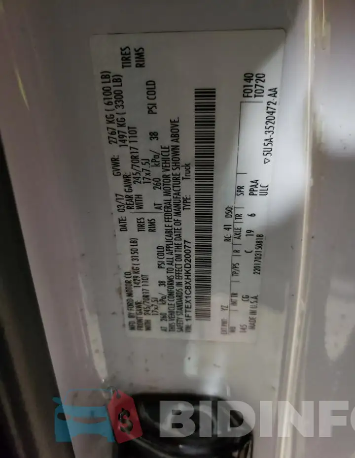 1FTEX1C8XHKD20077 Photo# 12