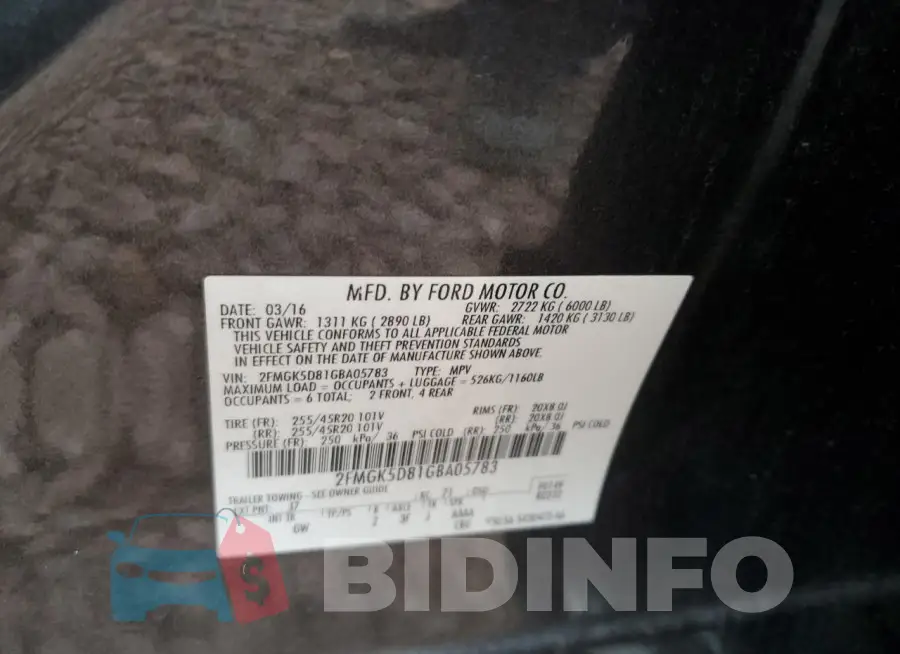 2FMGK5D81GBA05783 Photo# 13