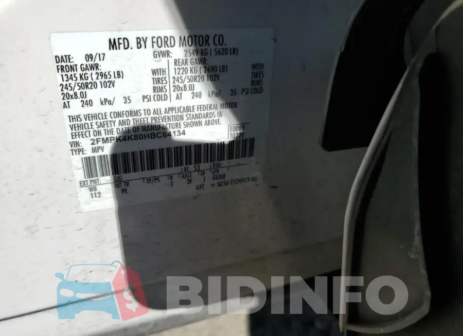 2FMPK4K80HBC64134 Photo# 13