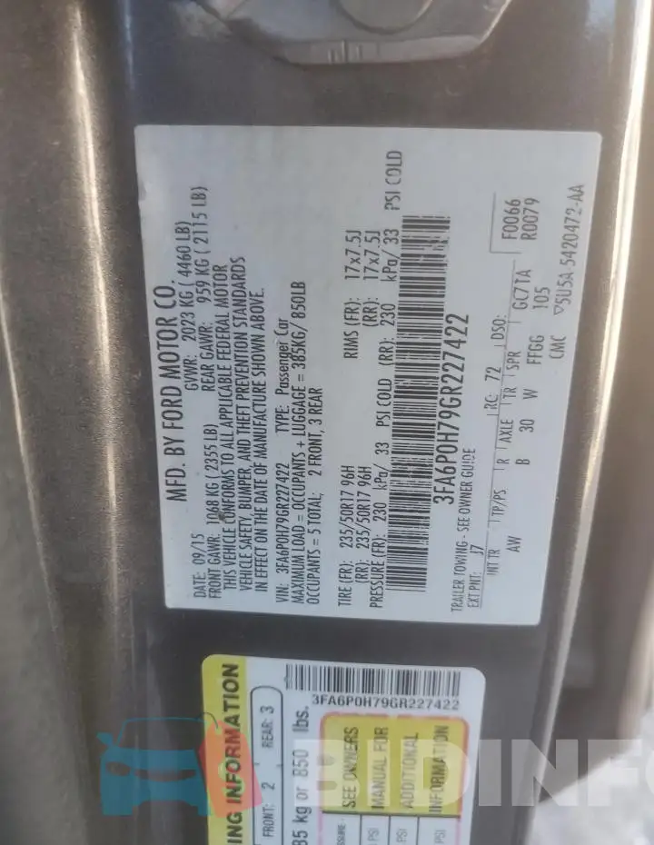 3FA6P0H79GR227422 Photo# 12