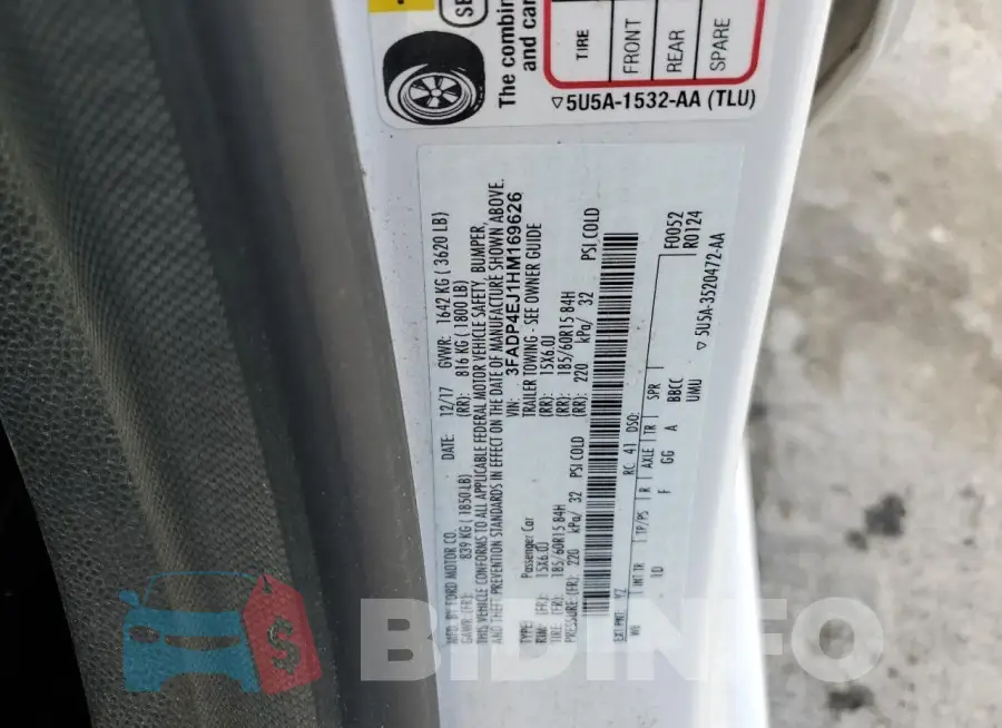 3FADP4EJ1HM169626 Photo# 12