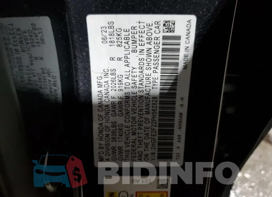 2HGFE2F22PH562828 Photo# 12