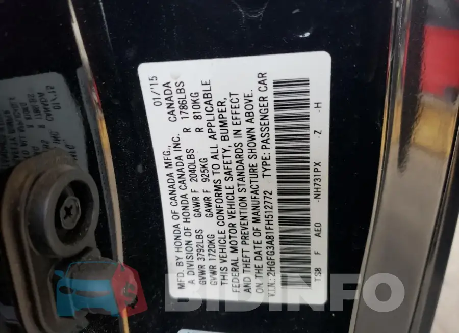 2HGFG3A81FH512772 Photo# 13