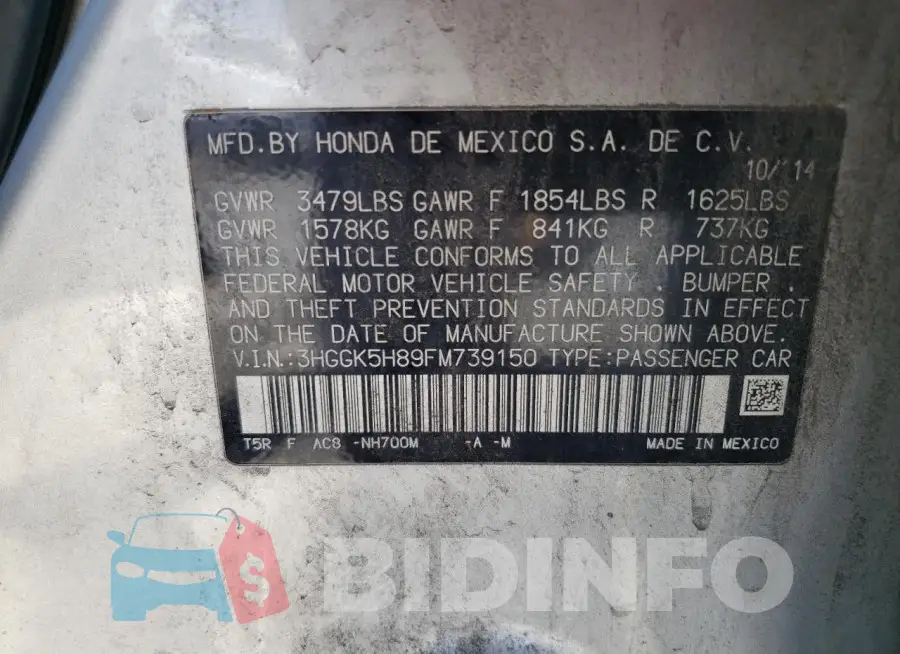 3HGGK5H89FM739150 Photo# 12
