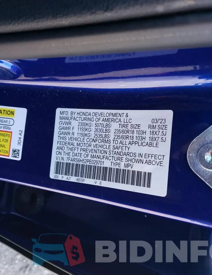 7FARS6H52PE029701 Photo# 13