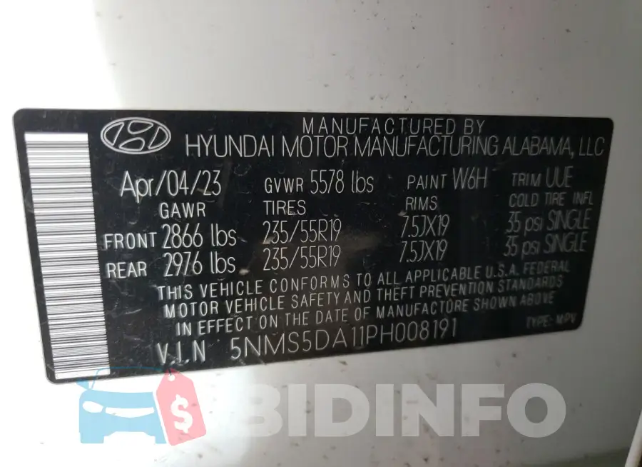 5NMS5DA11PH008191 Photo# 12