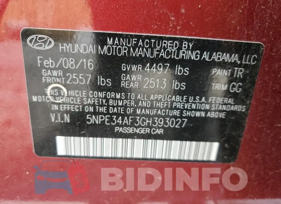 5NPE34AF3GH393027 Photo# 12