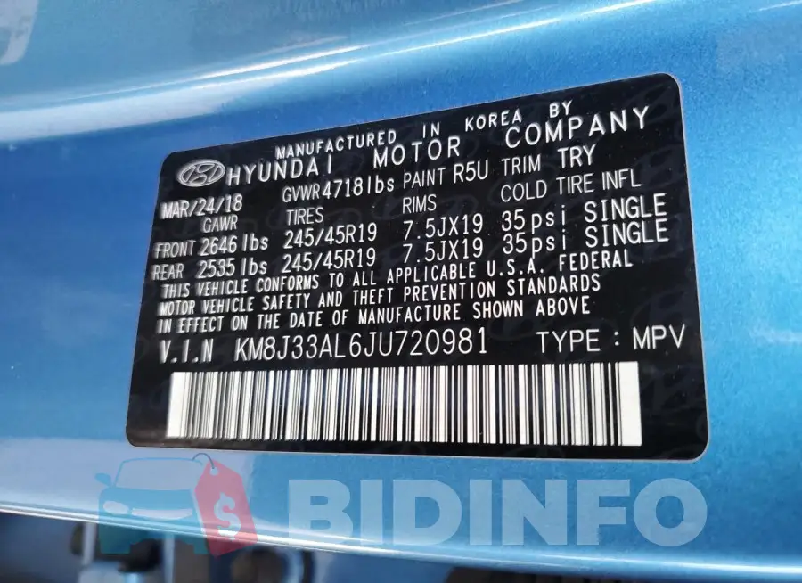 KM8J33AL6JU720981 Photo# 13