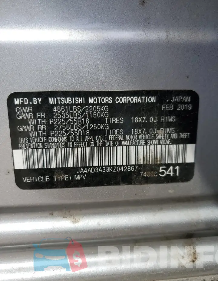 JA4AD3A33KZ042867 Photo# 13