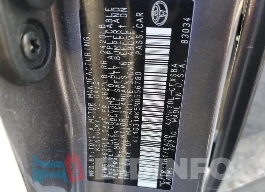 4T1G31AK5MU556780 Photo# 12