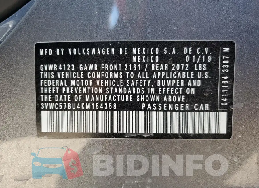 3VWC57BU4KM154358 Photo# 12