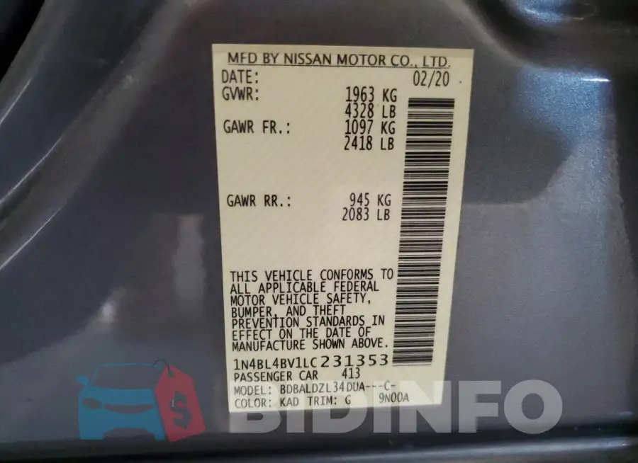 1N4BL4BV1LC231353 Photo# 12