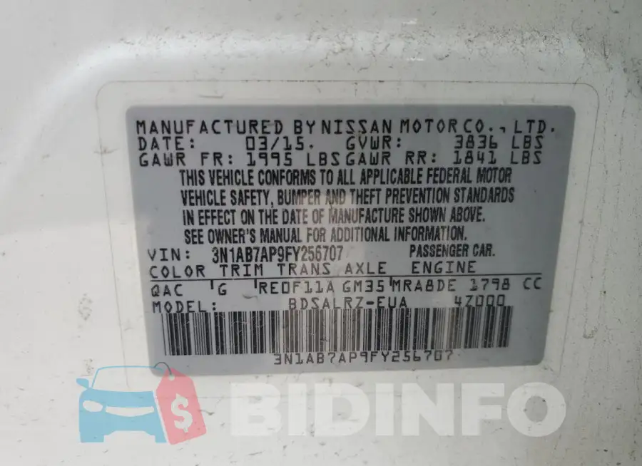 3N1AB7AP9FY256707 Photo# 12